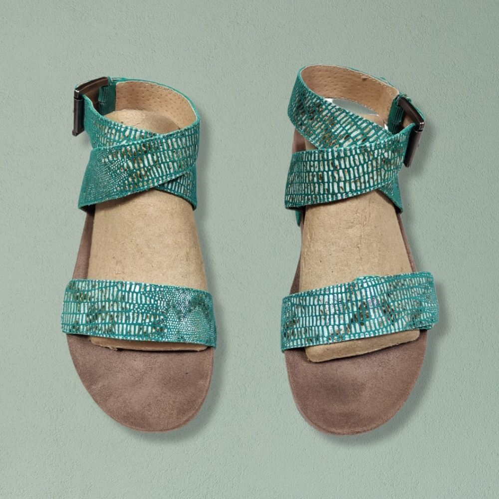 REVITALIGN JADE LEATHER ANKLE WRAP SANDALS - Picture 2 of 7